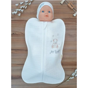 4 Kat Müslin Bebek Kundağı  Pamuklu Kız Erkek Bebek Uyku Tulumu Mevsimlik Terletmez  3-6 Aylık