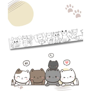 Haydi Dekor Sevimli Kedileri Boyuyorum Eğleniyorum Dev Boyama Rulosu 5mt