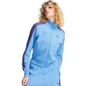 T7 Always On Track Kadın Kapüşonlu Mavi Günlük Stil Ceket Düz Desen