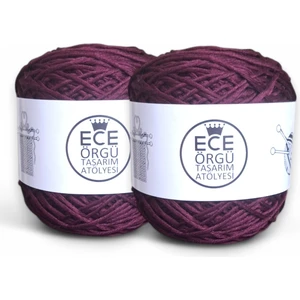 Bordo Renkli %50 Bambu, %50 Koton (Pamuk) El Örgü İpi (200 Gr.)