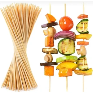 100 Adet 20 cm Bambu Çöp Şiş Ahşap Şiş Çubuk Şiş Mangal Şiş Tavuk Şiş Kebap