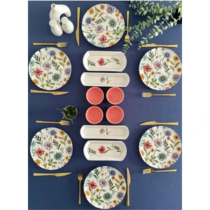 Flora Model 6 Kişilik 14 Parça Kahvaltı Takımı (Pembe)