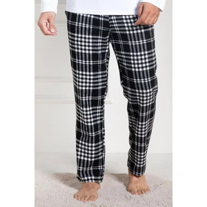 Mecit 3026 Beyaz Ekoseli Erkek Kalın Tek Alt Pijama