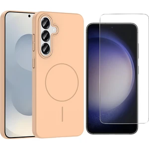 Samsung Galaxy S25 Plus Kılıf Magsafe Şarj Özellikli Zore Ruby Silikon Kapak + Nano Ekran Koruyucu