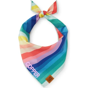 Lusi Doog Isme Özel Köpek Bandana Isimli Köpek Fular Kişiselleştirilebilir Köpek Bandanası (Gökkuşağı Desenli)