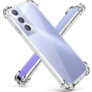 Caseworld Realme C65 Kapak Kamera Korumalı Airbag Antishock Köşe Korumalı Şeffaf Silikon Kılıf