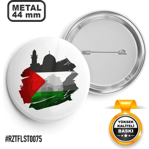 Sağlam Ajans Filistin Aksa Bayrak Iğneli Rozet 44 mm
