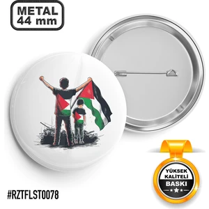 Sağlam Ajans Filistin Bayrak Çocuk İğneli Rozet 44 mm