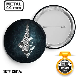 Sağlam Ajans Filistin Kefiye Iğneli Rozet 44 mm
