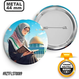 Sağlam Ajans Mesicid-I Aksa Genç Kız Iğneli Rozet 44 mm