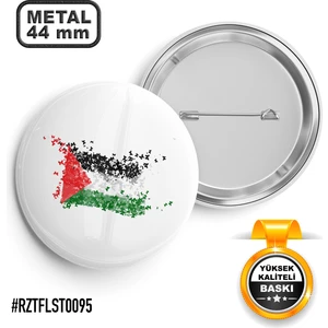 Sağlam Ajans Filistin Minik Kelebek Bayrak Iğneli Rozet 44 mm