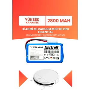 Xiaomi Mi Vacuum Mop G1 2in1 Essential Uyumlu Batarya (YÜKSEK KAPASİTE) 2800mah Robot Süpürge Pili