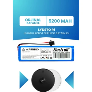 Lydsto R1 Uyumlu Batarya (ORJİNAL KAPASİTE) 5200mah Pil Akıllı Robot Süpürge Bataryası Değişimi