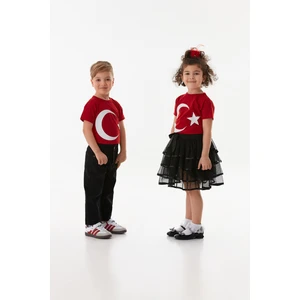 Türk Bayrağı Baskılı Çocuk Tişört