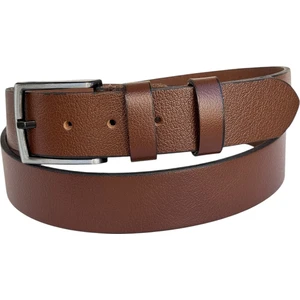 Battal Boy Hakiki Deri 4 Cm. Tokalı Düz Model Spor Erkek Kemer Taba