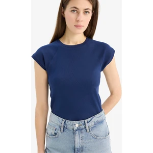 Slim Fit Dar Kesim Bisiklet Yaka Basic Düz Ribana Kısa Kollu Tişört C7334AX25SP