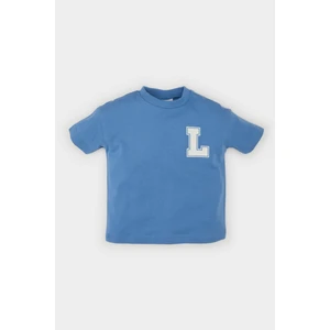 Erkek Bebek Bisiklet Yaka Baskılı Kısa Kollu Tişört B7011A525SM