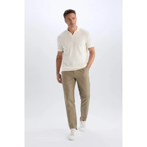 %100 Pamuk Relax Fit Rahat Kesim Düz Paça Keten Görünümlü Yazlık Kumaş Pantolon D4251AX25SM