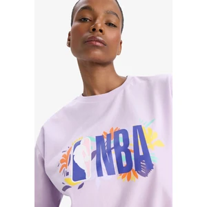 Defactofit Nba Wordmark Oversize Fit Bisiklet Yaka Kısa Kollu TIŞÖRT A4120AX25SM
