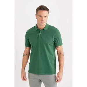 %100 Pamuk Regular Fit Polo Yaka Kısa Kollu Basic Düz Pike Kumaş Tişört C1293AX25SP