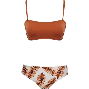 Sailor Moda Straplez Desenli Bikini Takım