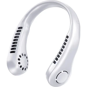 Yapraksız Boyun Askılı Küçük Fan USB Şarjlı Açık Hava Taşınabilir Taşınabilir Spor Boyun Askılı Fan Temel Yaz A (Yurt Dışından)