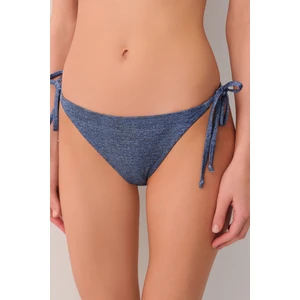 Denim Ince Bağcıklı Bikini Alt
