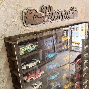 Pleksi Kapaklı 1/64 Ölçek 50ARAÇ Hotwheels Matchbox Metal Araç Uyumlu Model Oyuncak Araba Rafı