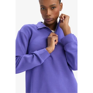 Defactofit Oversize Geniş Kalıp Yarım Fermuarlı Modal Sporcu SWEATSHIRT D7126AX25SP