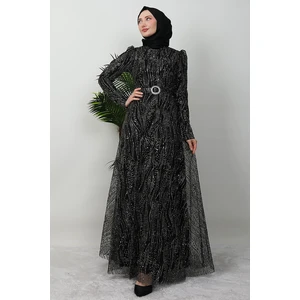 Giza Store Nilda Simli Abiye Bordo