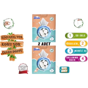 Sıkıştırılmış Tablet bebek Mendil – Su ile Açılan Tek Kullanımlık bebek Temizlik Bezi  (2 kutu 500 adet)