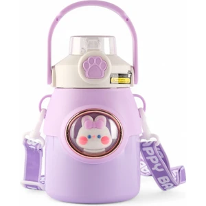Çocuk Crossbody Büyük Kapasiteli Paslanmaz Çelik Pipetli Termos Bardak (Ithal)