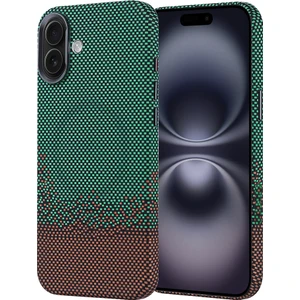 M.tk moveteck Apple iPhone 16 Uyumlu Kılıf Aramid Fiber Karbon Görünümlü Ultra 0,5mm Ince Desenli Kapak