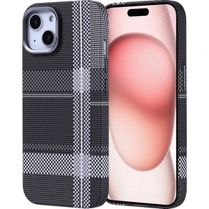 M.tk moveteck Apple iPhone 14 Uyumlu Kılıf Aramid Fiber Karbon Görünümlü Ultra 0,5mm Ince Desenli Kapak