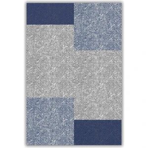 The Reef Design Goemetrik Dikdörtgen Desenli Halı Balıksırtı Kırçıllı Halı Lacivert Halı Genç Odası Halısı Oturma Odası Halısı