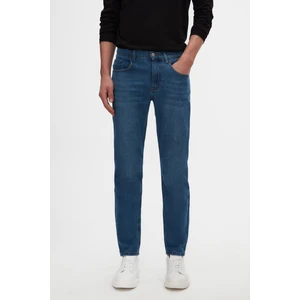 D'S Damat Ds Damat Comfort Fit Mavi Düz Jean Kot Beş Cepli Likralı Yıkamalı Denim Pantolon