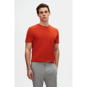 D'S Damat Slim Fit Kiremit Bisiklet Yaka  Pamuklu Nefes Alabilen T-Shirt