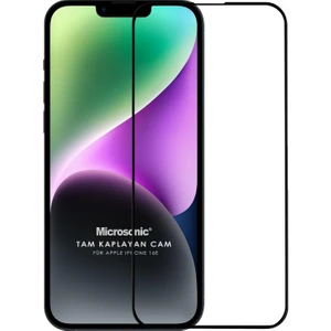 Apple iPhone 16E Tam Kaplayan Temperli Cam Ekran Koruyucu Siyah