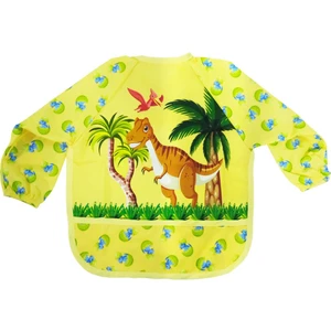 Desenli Karakter Baskılı Kollu Giydirilebilir Bebek Mama Önlüğü