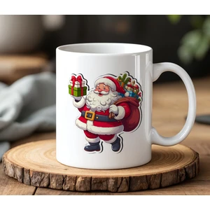 BB Design Noel Baba Tasarımlı Beyaz Seramik Baskılı Kupa Bardak 330 ml