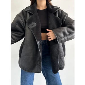 Dokulu Süet Içi Kürk Oversize Zr Mont