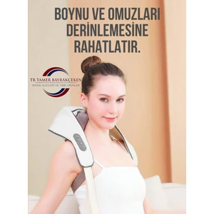 TB Tamer Bayrakçeken Ovmalı Isıtmalı Yoğurmalı Boyun Sırt Bel Masaj Aleti Akupunktur Dayanaklı Şarjlı Çok Amaçlı Masaj Cihazı
