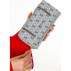 Kadın Deri Desenli Telefon Kağıt Para Bölmeli Kartlık ve Cüzdan TUL560 - Gümüş