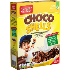 Turk Garden Choco Shells Çikolatalı Mısır Gevreği 500 gr Paket