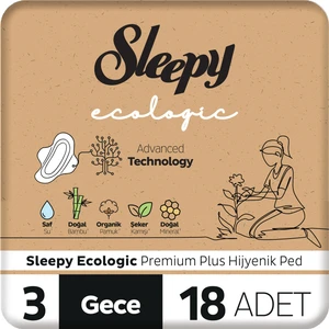 Ecologic Premium Plus Hijyenik Ped Gece 18 Adet Ped