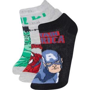 Erkek Çocuk Marvel 3'lü Pamuklu Patik Çorap E5166A8NS