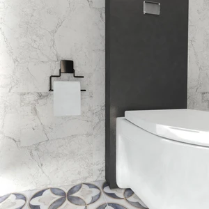 Siyah Tuvalet Kağıtlık Kapaksız, Modern Banyo Aksesuarı, Güçlü Yapışkanlı Siyah Askı