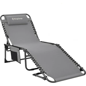 Kingcamp Berlin Classic Comfort Lounge 5 Kademeli Katlanır Şezlong ve Kampet Grey