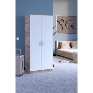 Abete-2 Kapılı Geniş Gardırop - Atlantik Çam/Beyaz