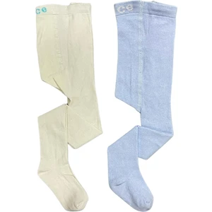 Organik Pamuk Desensiz Yenidoğan Kız Erkek Bebek ve Çocuk Külotlu Çorap 2li Set
